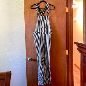 Black & White Striped Overalls